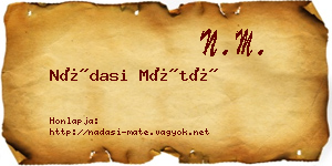 Nádasi Máté névjegykártya